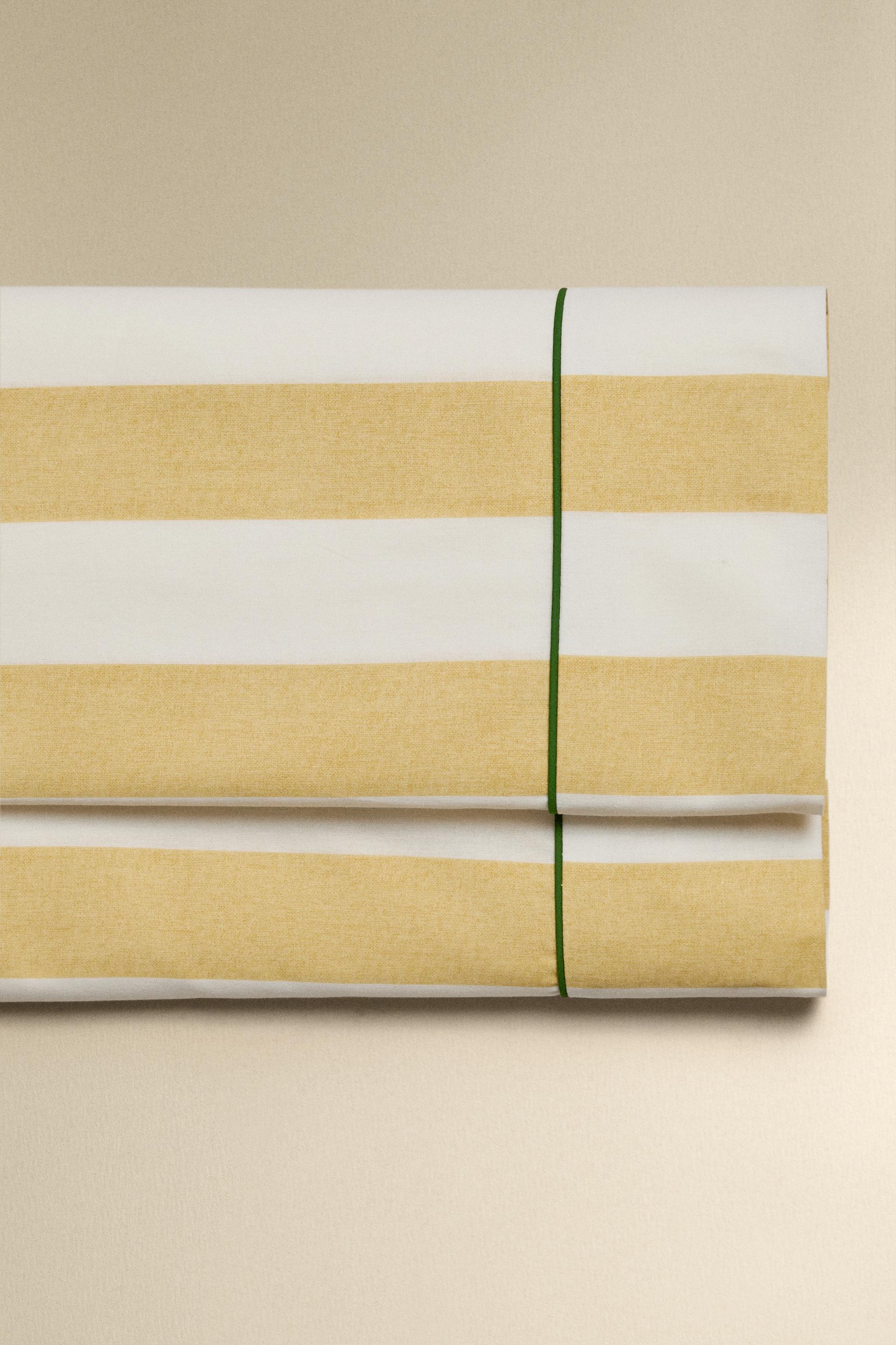 DRAP DE DESSUS COTON DÉLAVÉ RAYURES